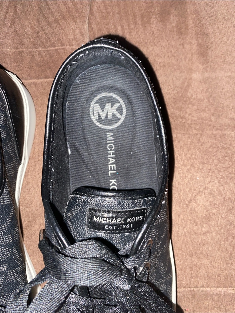 Michael Kors Black Low-Top MK Logo Sneakers - Picture 5 of 12